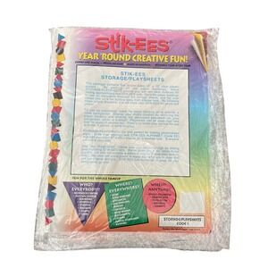 Vtg Stik-ees Window Clings storage / playsheets code I 5 double sided